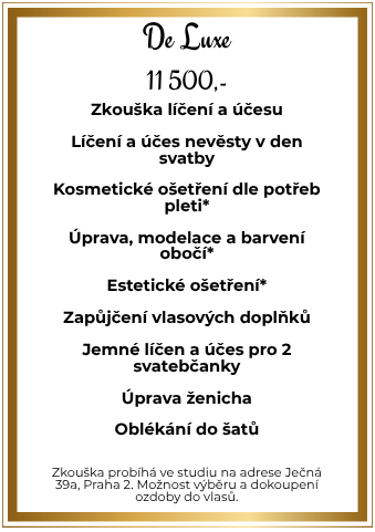 Ceník služeb profesionální vizážistky – svatební balíčky