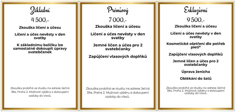 Ceník svatebních balíčků